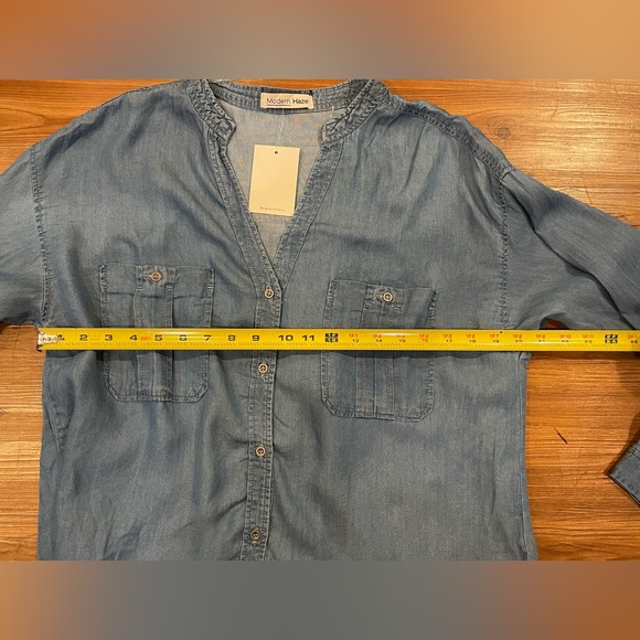 Denim style button down. - Picture 5 of 7